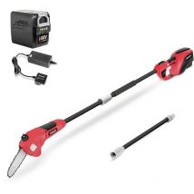 Greencut - Tronçonneuse élagueuse télescopique sans fil 40V, barre 10', kit batterie 2Ah et chargeur, harnais, 1 perche d'extension 75cm Pack PP400L