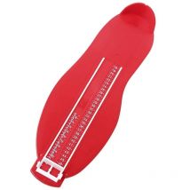 Zolginah - Podómetro para adultos y niños: medidor de talla de calzado, dispositivo para determinar la talla de calzado (del 18 al 47) (rojo).
