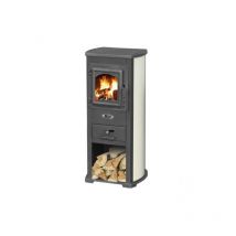Poêle à bois 7 Kw en acier et fonte Blist Ekonomik Lux Beige