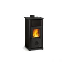 Nordica - Poele a' bois La Extraflame Tea avec revetement en acier porcelaine noire 6,6 kw 189 m chauffable