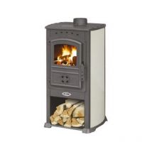 Poêle à bois 7,3KW Beige / Anthracite Struture Acier Volume de chauffe 95m3 koral