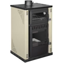 Divina Fire - Poêle à bois avec four 27,6Kw Thermo poêle chaudière 38lt Elsa Beige