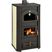 Prity - Poêle à bois avec four pour système de chauffage central. Puissance de chauffage 6.5 + 17.3 kw. Poêle à combustible solide pour la cuisson et