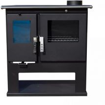 Verso - Poêle à bois de Cuisine cs - 7,7 kW avec Four et Plaque Supérieure en Métal, Puissance et Fonctionnalité pour Votre Cuisine