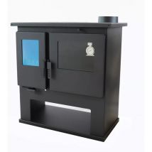 Poêle à bois de Cuisine Verso cs Lite - 7,7 kW avec Four et Plaque Supérieure en Métal, Sortie de Fumée Latérale Droite