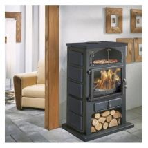 Poêle à bois fonte 12kw peint anthracite - Godin - 350104000053