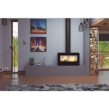 Poêle à bois pose libre - BRONPI Cairo 90 Box 13 kW Foyer en FIRETEK - Sans kit ventilation