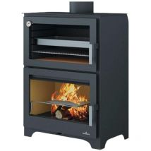 Poêle à bois raccordable avec four Bronpi Murano 14 kW Avec kit air - Sans kit four inox