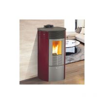 Poele a' granule's rond King 12 10,1 kW bordeaux pour habillage acier 230 m avec te'le'commande