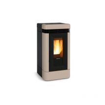 Poêle à granules céramique canalisable Extraflame Lucia Plus 13 kW Champagne