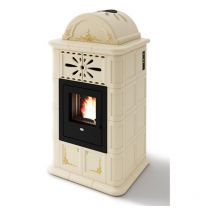 Poêle à granules en céramique - EVA CALOR Diana 12.5 kW Ivoire