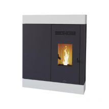 Poêle à granulés extra-plat Bronpi Cira 8 kW Blanc
