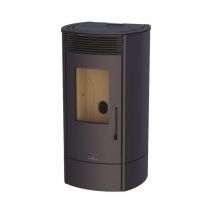 Poêle à granulés étanche option canalisable Bronpi Trebol 8 kW Noir - Foyer en vermiculite - Avec kit de canalisation