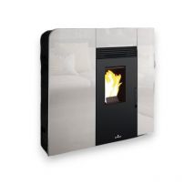 Poêle à granulés extra-plat option canalisable Bronpi Cleo 11 kW Avec kit droit et kit gauche de canalisation