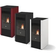 Poêle à granulés gainé 9,5 kW Eva Calòr Irma - - Rouge - Rouge