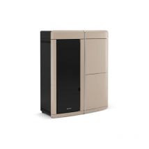 Poêle à granulés hydro étanche débrayable Extraflame Evelyne Idro 2.0 18 kW Champagne