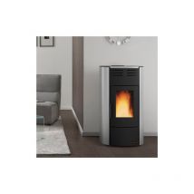 Poele a' granule's La Nordica Extraflame Raffaella Idro 2.0 H15 argent 20,7 kW pour 545 m de chauffage revetement en acier