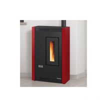 Poele a' granule's La Nordica Luisella avec revetement en acier peint bordeaux 4,4 kw pour 126 m Chauffage Extraflame