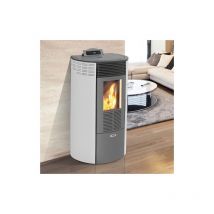 Poele a' granule's King 12 Round 10,1 kW blanc pour habillage acier 230 m avec te'le'commande