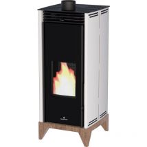 Poêle à granules sans électricité convection naturelle Bronpi Free 6 Vision 6 kW Ivoire