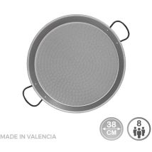 Edm - Poêle À Paella Traditionnelle En Acier Puli Ø38cm (8 Personnes). Vaello