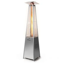 Chauffage Gaz Terrasse. Extérieur: Jardin, Camping, Barbecue. Radiateur de Conception pyramidale au Propane 13kW. Roues