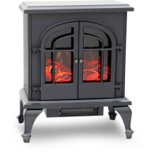 Cheminée Électrique 2000W Kekai Niklas 47x31x64 cm Noir avec Simulation de Feu pour Intérieur