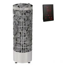 Poêle Harvia Cilindro e 6,8 à 10,8 kW avec unité de contrôle - Option: Avec pierre - Puissance poêle: 6,8 kW