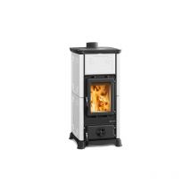 La Nordica - Poêle à bois raccordable en céramique Emiliana 6.5 kW Blanc
