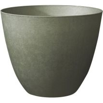 Runder Blumentopf Ø 40 Cm - Eda - Element - 26,2 L - Entwässerungssystem - Innen / Außen - Ø 39,4 X H 31,6 Cm - Khaki