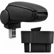 Poggiabraccio con vano portaoggetti per Opel Corsa d - Similpelle - nero [ Pro.tec