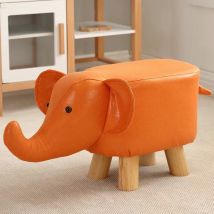 Poggiapiedi Sgabello Basso Forma Elefante Animale Pouf Bambini Colore Arancione