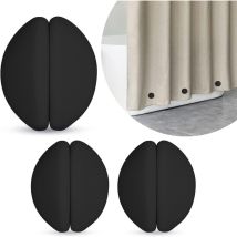 Linghhang - Poids magnétique en Silicone noir pour rideau de douche, boucle magnétique pendentif coupe-vent 6 pièces