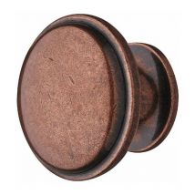Poignée de meuble bouton vintage rond métal cuivré bronze rustique ancien antique porte armoire commode penderie
