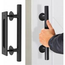 Poignée de Porte Coulissante avec Accessoires de Montage - Pour Portes de Grange et Diverses Portes - Ronde