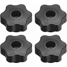 Poignée de serrage Boutons à vis Poignée M12 fileté en forme d'étoile 4pcs