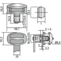 Poignée à condamnation par cadenas modèle 23800-08 Ronis