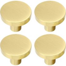 Poignée d'armoire ronde en laiton brossé tiroir bouton or vanité poignée tiroir avec vis pour armoire armoire tiroir armoire 32mm x 25mm