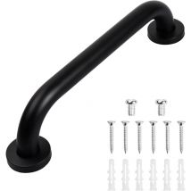 Jn.songs - Poignée de Baignoire Poignée d'Appui pour Personnes Âgées Barre d'Appui wc Barres Douche Acier Inox Murale - 30CM Noir