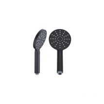 Imex - Poignée de douche ronde noire mate