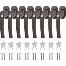 Poignée de fenêtre s'entrouvrant poignée de porte de balcon en aluminium poignées de fenêtre verrouillables marron 8X