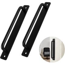 Poignée De Porte 2pcs Poignée De Porte Noire En Alliage D'aluminium Poignée De Porte Coulissante Lourde Pour Porte Intérieur Extérieur Porte De