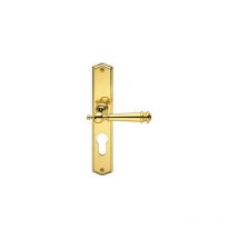 Ouvre&deco - Ouvre&Déco - 2 poignées de porte attila cylindre,laiton poli entraxe 195 mm