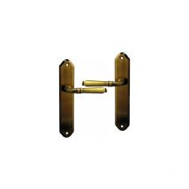 Ouvre&Déco - 2 poignées de porte cevennes sans trou, zamak patiné 195 mm