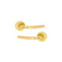 Ouvre&Déco - 2 poignées sur rosace vega cylindre, laiton poli