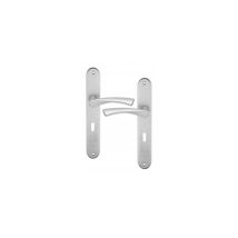 Ouvre&deco - Poignée de porte intérieure design en Aluminium anodisé argent F1 sur plaque Clé l entraxe 195 mm, milano