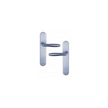 Ouvre&deco - Poignée de porte intérieure design en Aluminium anodisé inox mat velouté sur plaque système variostar Basic BdC entraxe 195 mm, venus