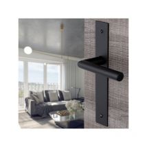 Ouvre&Déco - 2 poignées de porte brunella sans trou, inox noir entraxe 195 mm