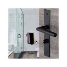 Sofoc - Ouvre&Déco - 2 poignées de porte brunella condamnation, inox noir entraxe 195 mm