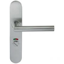 Paire de Poignées de porte Klose Besser Inox 304 sur Plaque 'Noémie vif' Condamnation Avec Voyant